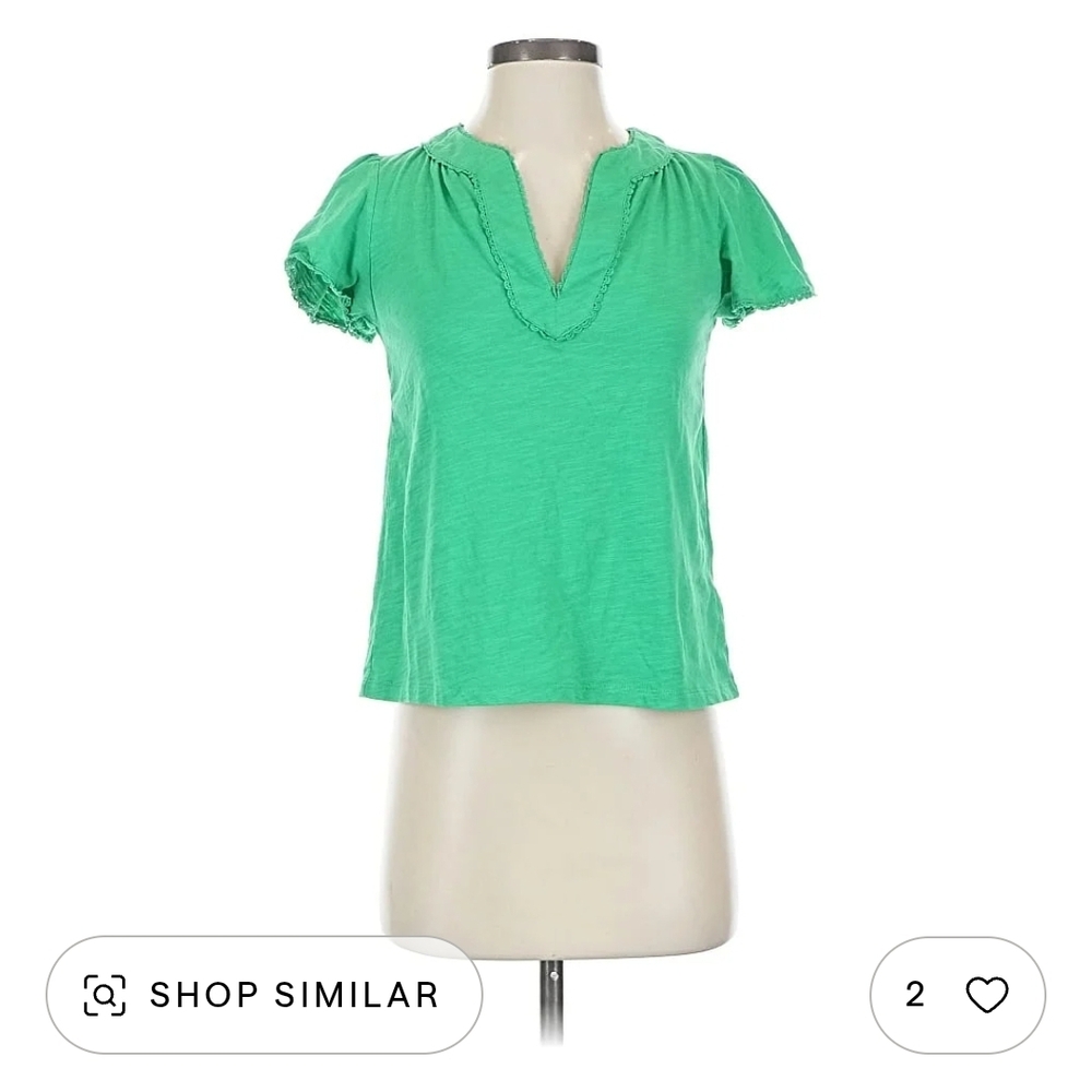 Boden Vibrant Green Short Sleeve Top